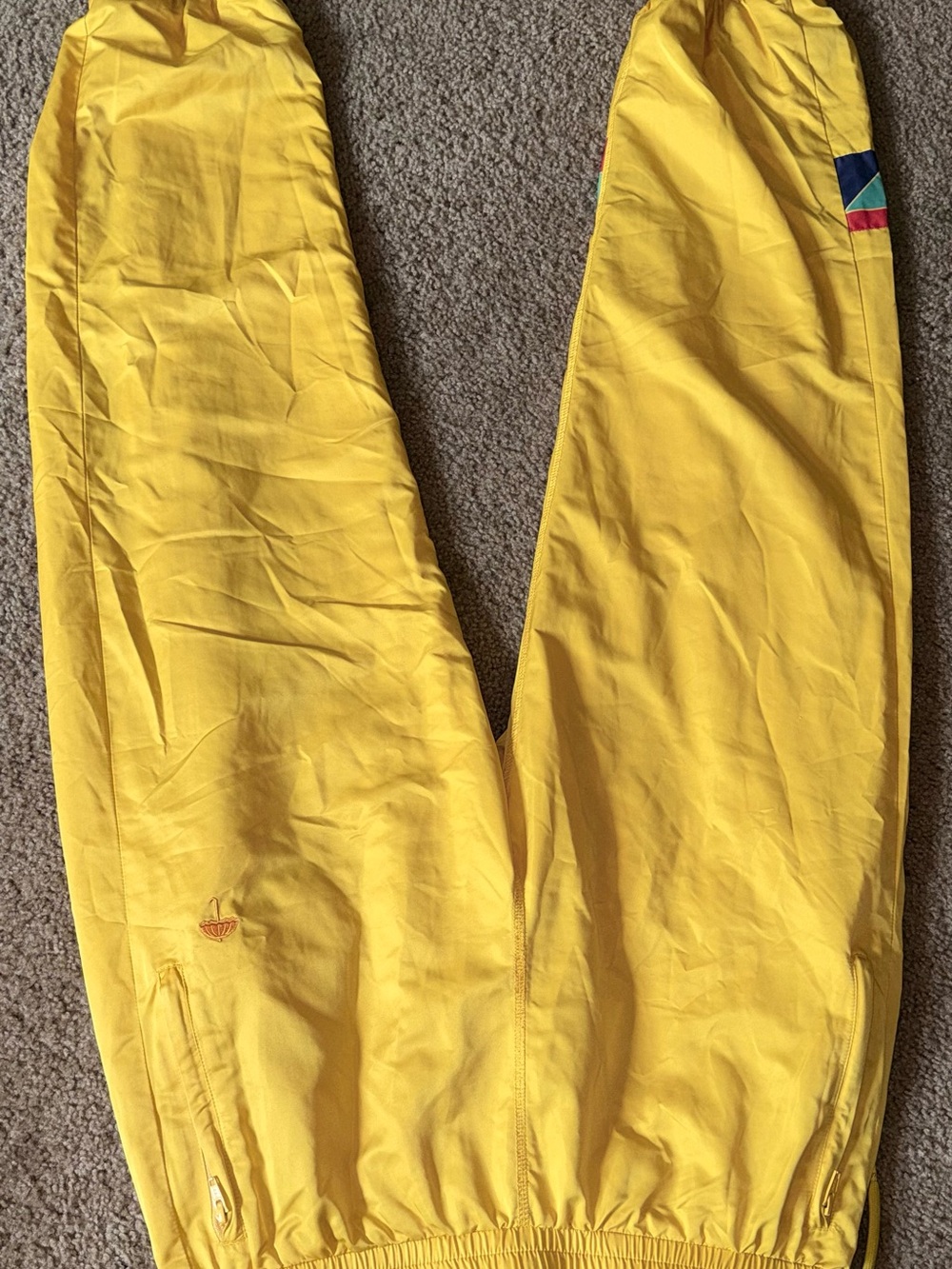 HELLAS Yellow Windbreaker Track Pants with Colorblock Detail